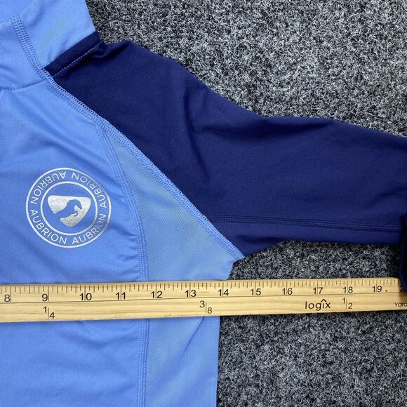 Aubrion Young Rider Team Long Sleeved Youth Quarter Zip Blue Size 11-12 Years - Picture 5 of 5